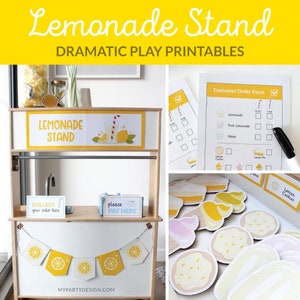 Lemonade Stand Dramatic Play Printables, Kids Summer Pretend Play, Lemonade Making Role Play for Children - INSTANT DOWNLOAD - Printable PDF