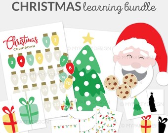 Christmas Activities Bundle, Printable Christmas Learning Pack for kids, Early Learning, Print and Play - INSTANT DOWNLOAD - Printable PDF