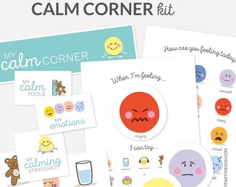 Calm Down Corner Kit for Kids, Printable Emotional Regulation for Toddlers and Preschool, Learn Feelings - INSTANT DOWNLOAD - Printable PDF