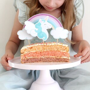 Unicorn Cake Topper, Rainbow Unicorn Birthday Party Decorations for Girls - INSTANT DOWNLOAD - Printable PDF