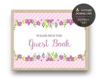 Editable Baby Shower Guest Book Alternative Sign Printable - Etsy