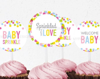 Baby Sprinkle Cupcake Toppers, Baby Sprinkle Decorations, Baby Shower Party Decor - INSTANT DOWNLOAD - Printable PDF (BB01)