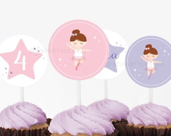 Ballerina Cupcake Toppers Ballerina Cupcakes Dance Party - Etsy