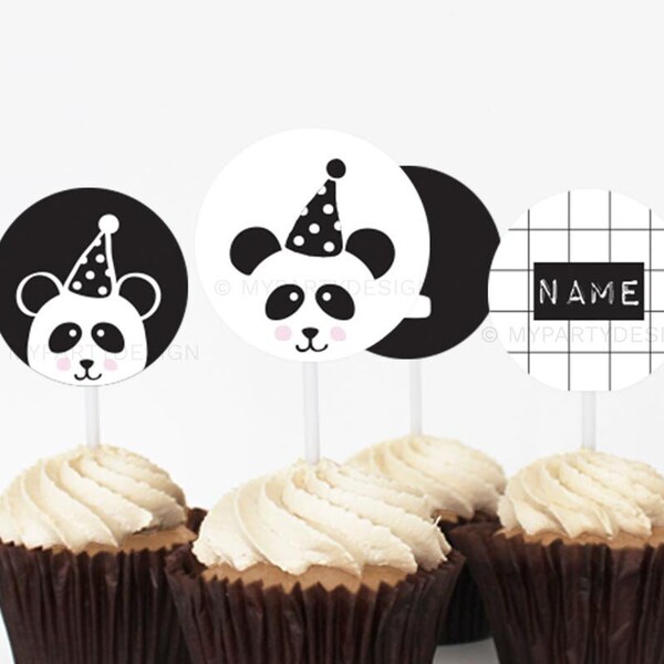 Panda Cupcake Topper Etsy