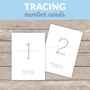 Numbers Tracing Cards - 123 Homeschool Printable activity for Toddlers and Preschoolers - Learn to write - INSTANT DOWNLOAD - Printable PDF