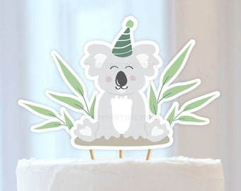 Koala Cake Topper, Australian Animal Party Printables, Aussie Birthday Cake Topper, Birthday Decorations, INSTANT DOWNLOAD - Printable PDF