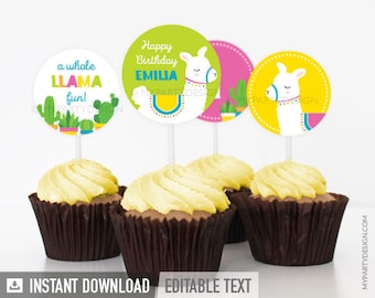 Llama cupcake topper | Etsy