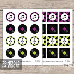 Music Cupcake Toppers, Music Party Printables, Birthday Decorations ...