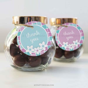 Etiquetas de regalo para fiesta de spa, etiquetas de agradecimiento, decoraciones para fiesta de cumpleaños de spa - DESCARGA INSTANTÁNEA - PDF imprimible con texto editable