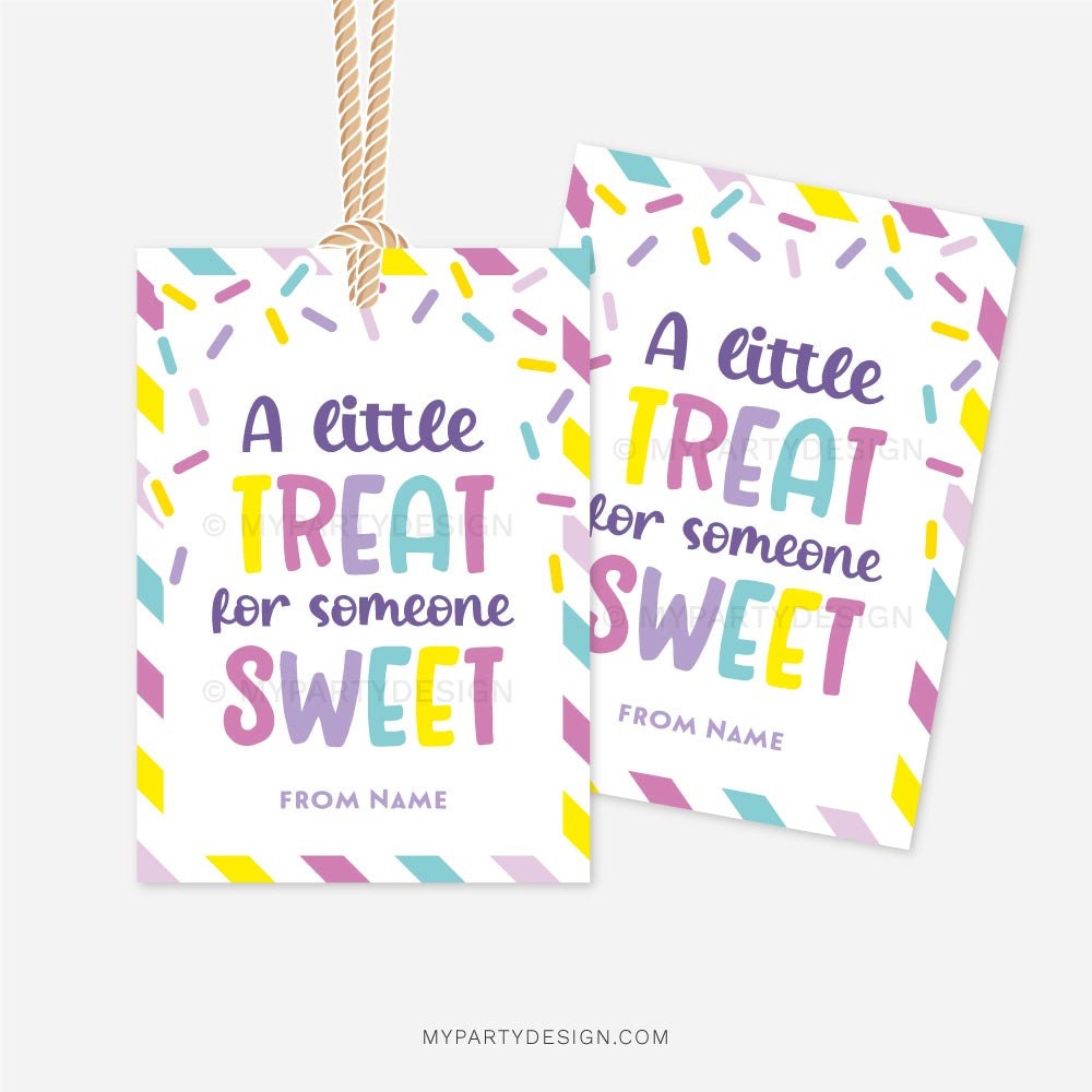 Treat for Someone Sweet Gift Tag, Candy Chocolate or Sweets Thank You ...
