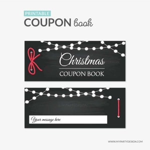 Coupon Book, Christmas Editable Coupons, Make your own Personalized Gift Vouchers for Him or Her INSTANT DOWNLOAD Printable Editable PDF image 2