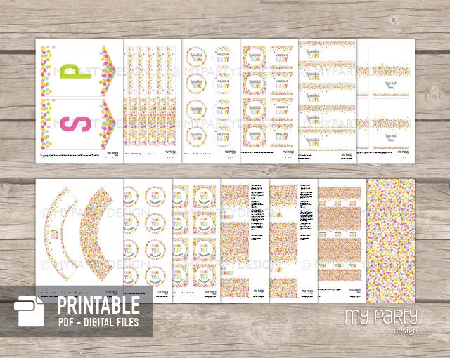 Baby Sprinkle Decorations, Sprinkle Party Pack, Baby Shower Party Kit  INSTANT DOWNLOAD Printable Editable PDF BB01 -  Sweden