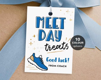 Étiquette de porte-bonheur pour le jour de la compétition d'athlétisme, cadeau d'encouragement de bonbons pour une équipe sportive - TÉLÉCHARGEMENT IMMÉDIAT - PDF modifiable imprimable