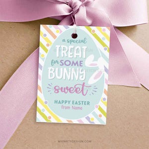 Paastraktatielabel voor een konijntje lief, gunst cadeaukaartjes voor kinderen schoolvriend team klasleraar - INSTANT DOWNLOAD - afdrukbare bewerkbare pdf