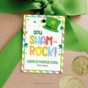 Étiquette pour la Saint-Patrick You ShamRock, carte de la Saint-Patrick pour les étudiants, les amis ou la classe, étiquette cadeau - TÉLÉCHARGEMENT IMMÉDIAT - PDF modifiable imprimable