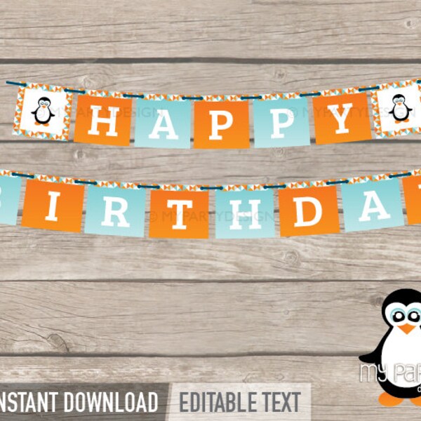 Penguin Banner - Etsy