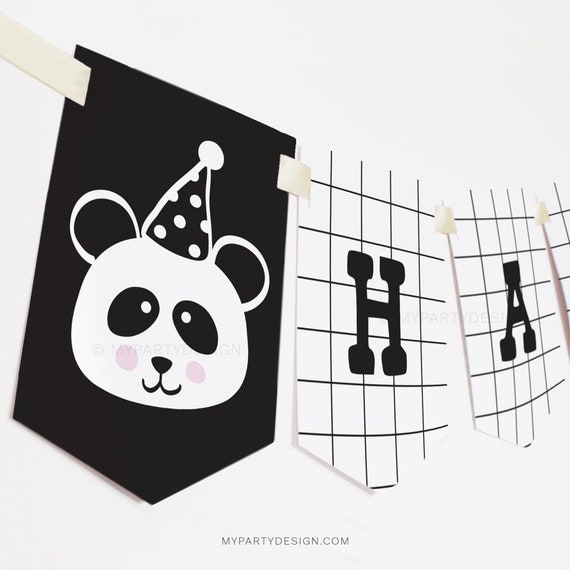 Panda Party Banner Panda Birthday Party Bunting Panda Party