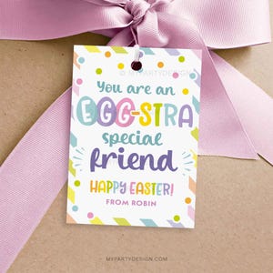 Egg-Stra Special Friend Easter-cadeaulabel, paaslabels voor vrienden of klasgenoten klascadeaus - INSTANT DOWNLOAD - afdrukbare bewerkbare pdf