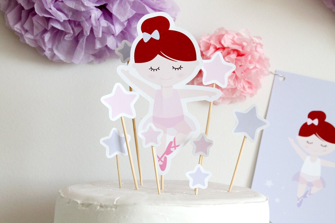 Ballerina Cake Topper, Ballet Party Cake Topper, Ballet Dancer Party — free download