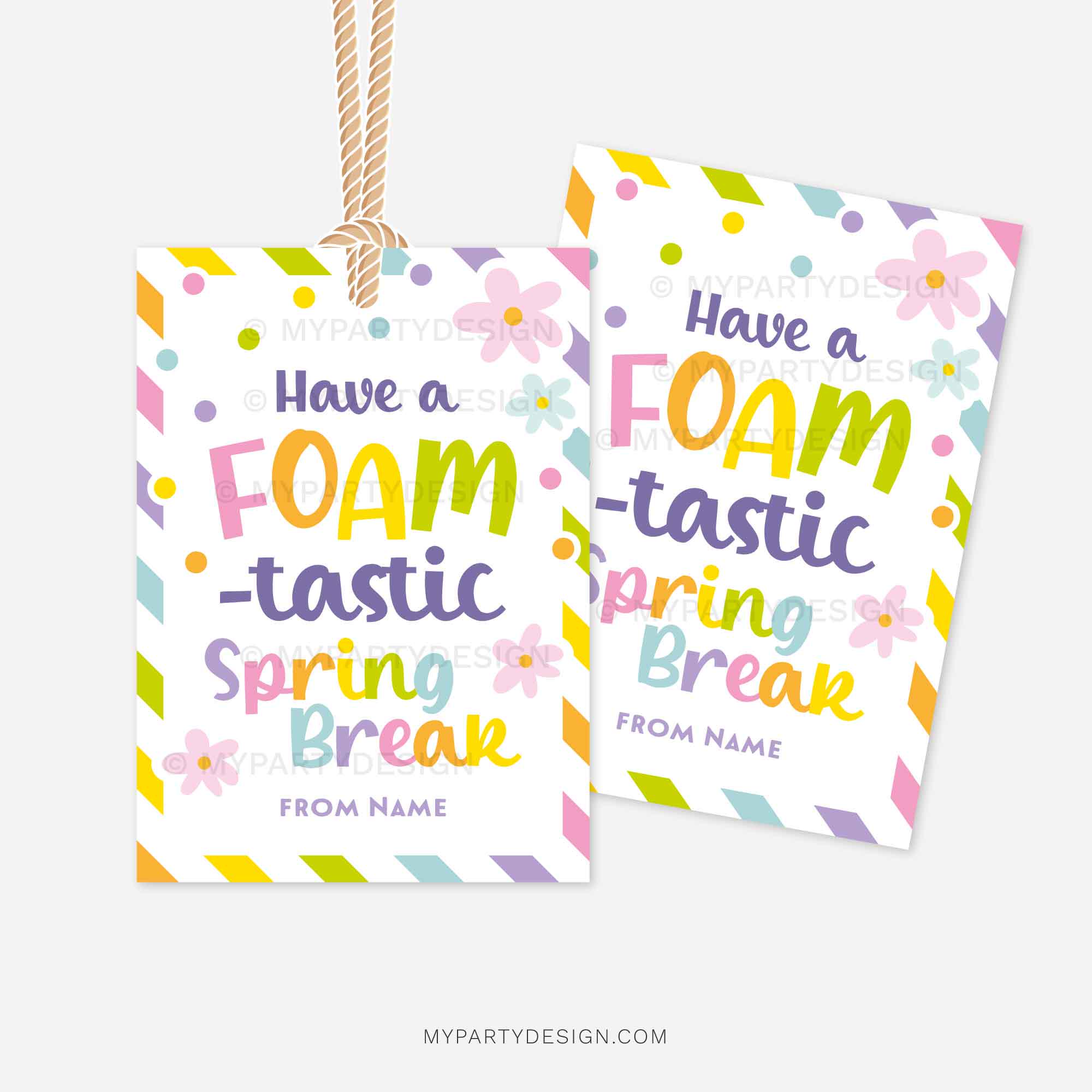 Foam-tastic Spring Break Gift Tag, Soap or Play Putty Non-candy Spring ...