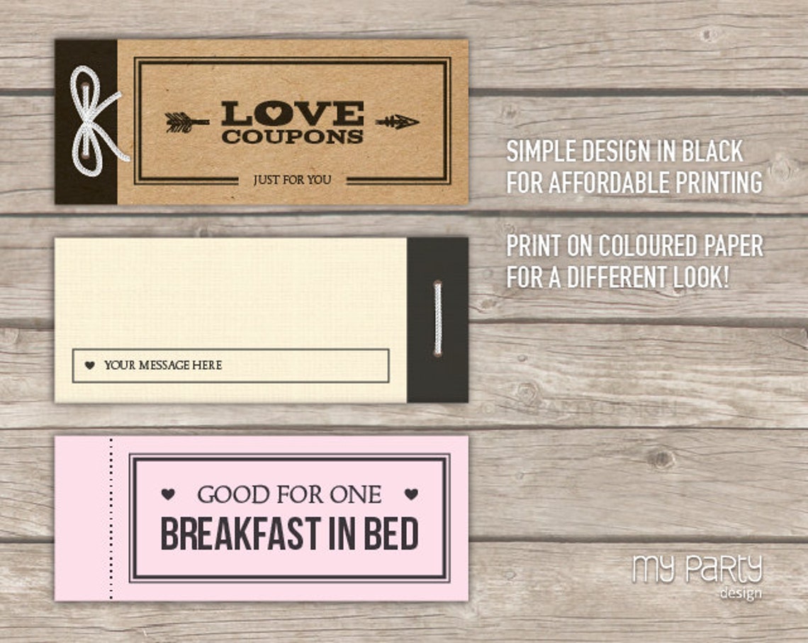 Love Coupon Book Printable Editable Coupons Romantic or - Etsy
