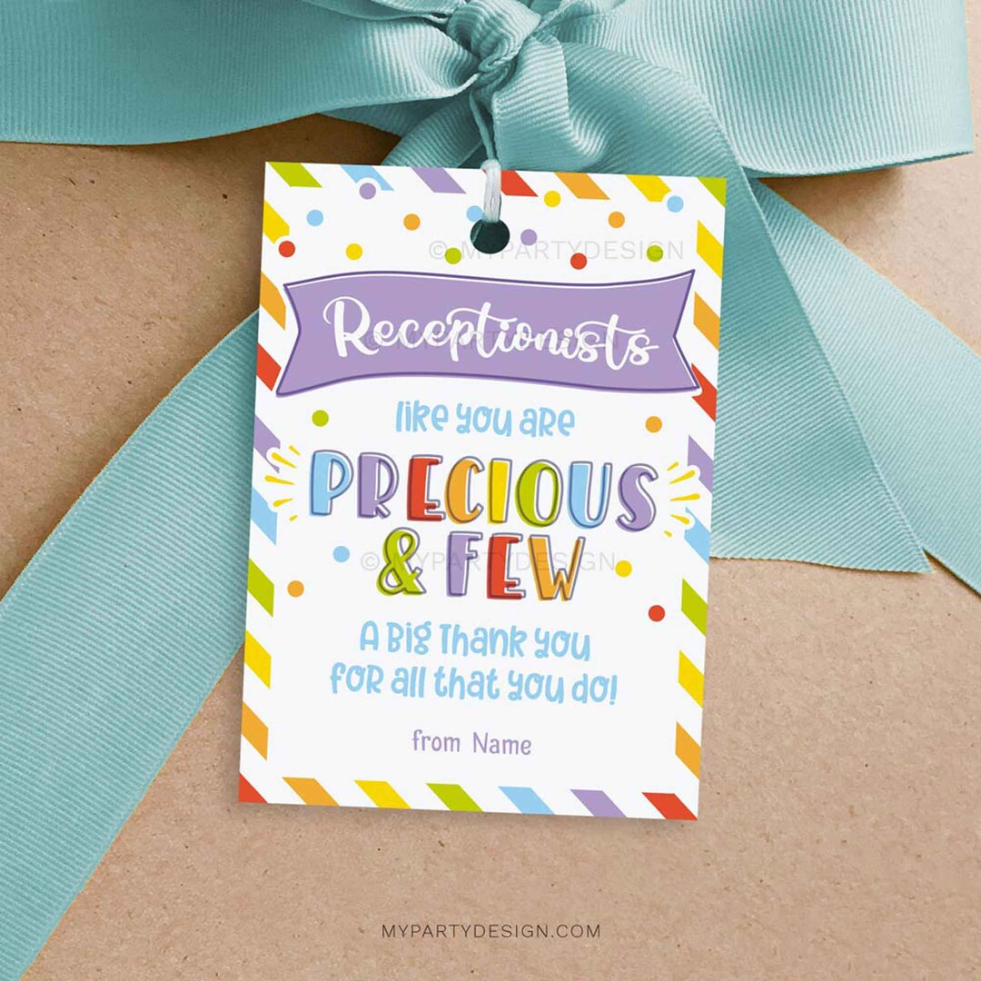 Receptionist Label Color In Receptionist Appreciation Tag, Thank You Label for Receptionist Day ...