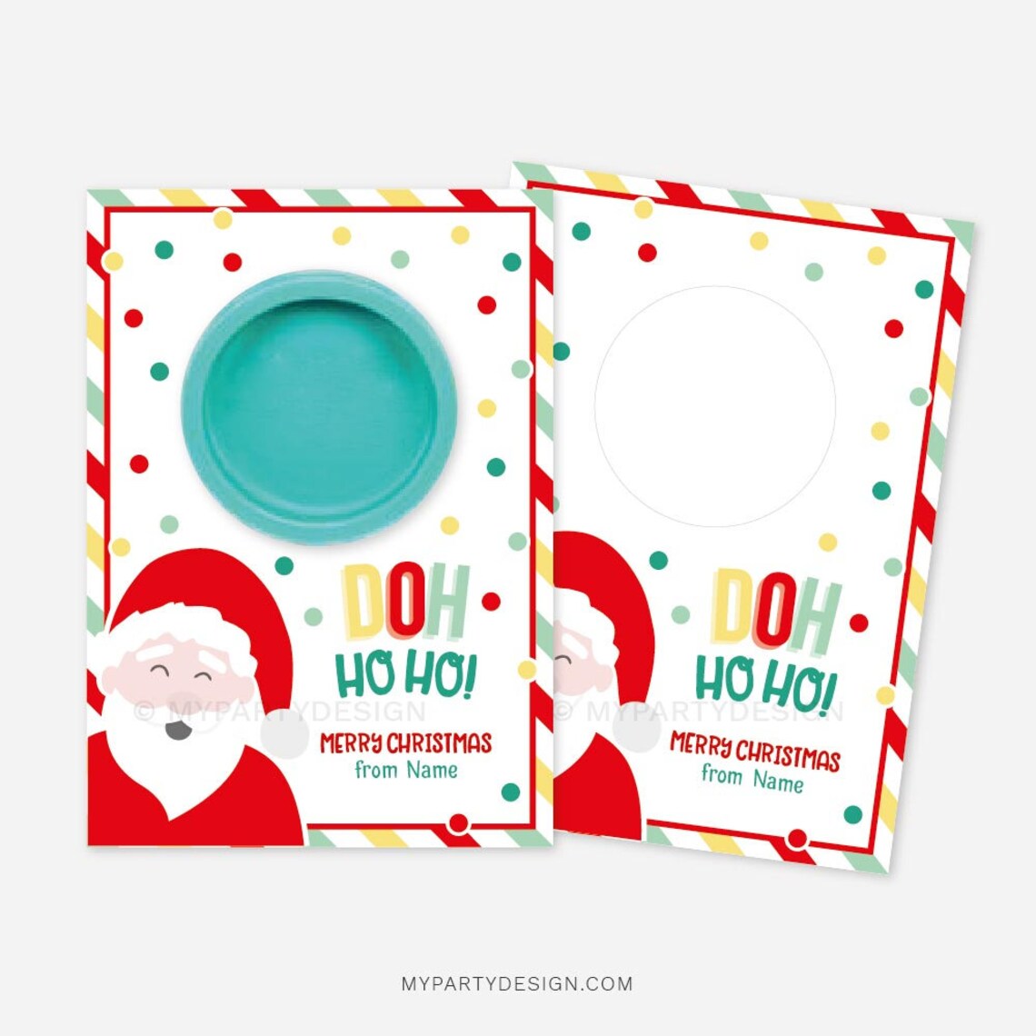Christmas Playdough Gift Card, Class Gift Tag, Santa Gift Label From ...