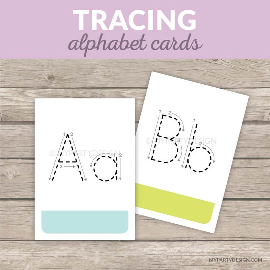 Alphabet Tracing Printable Cards, Letter Formation Homeschool Activity ...