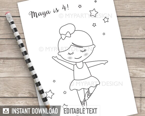 ballerina coloring page  ballet party activity  dance