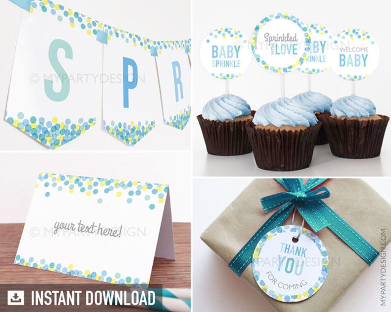 Baby Boy Sprinkle Decorations Baby Sprinkle Party Pack Etsy