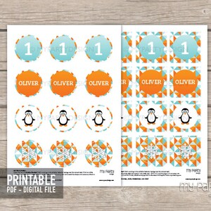 Printable Penguin Cupcake Toppers
