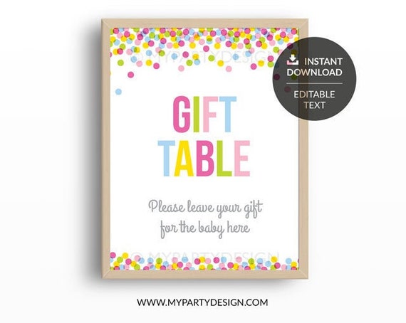 Baby Sprinkle Decorations, Gift Table Sign, Baby Shower Decor ...