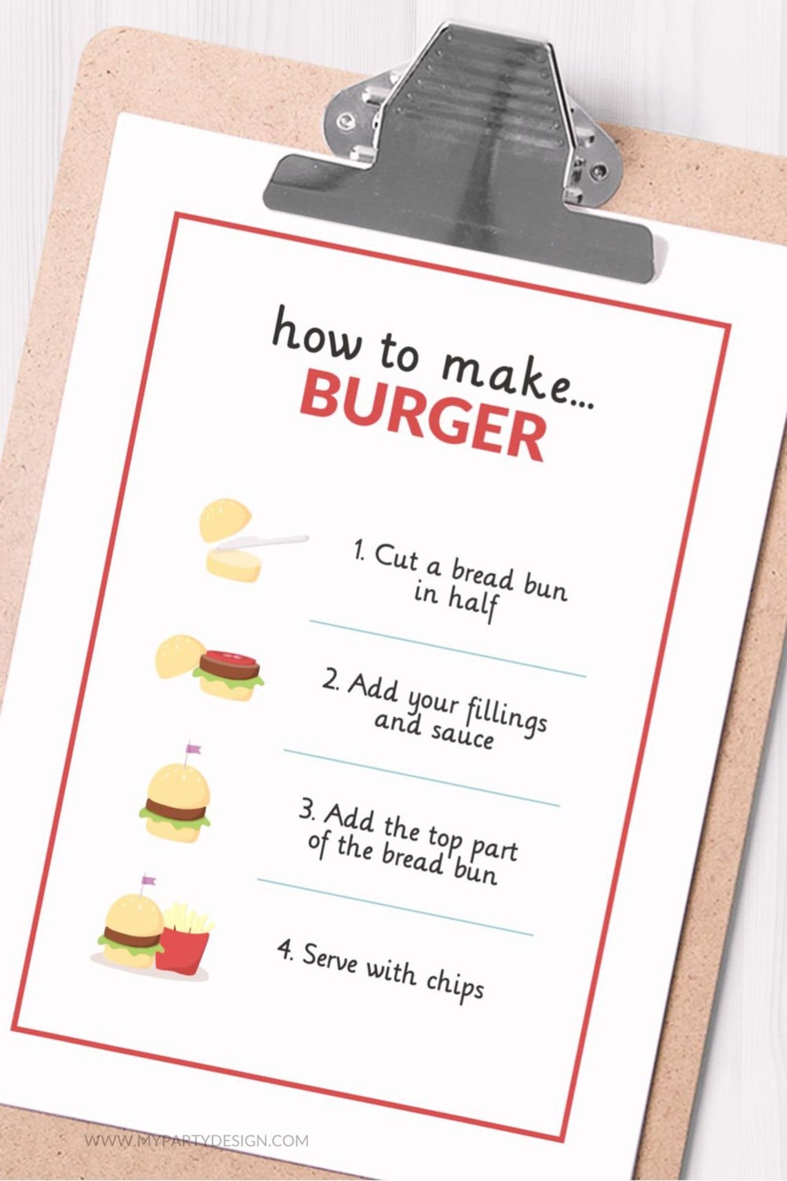 Burger Shop Dramatic Play Printables, Kids Pretend Play, Hamburger ...