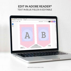 Elephant Baby Shower Decorations, Elephant Party Pack, Pink Girl BabyShower Decorations Kit - INSTANT DOWNLOAD - Printable Editable PDF image 4