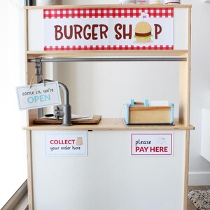 Burger Shop Dramatic Play Printables, Kids Pretend Play, Hamburger ...