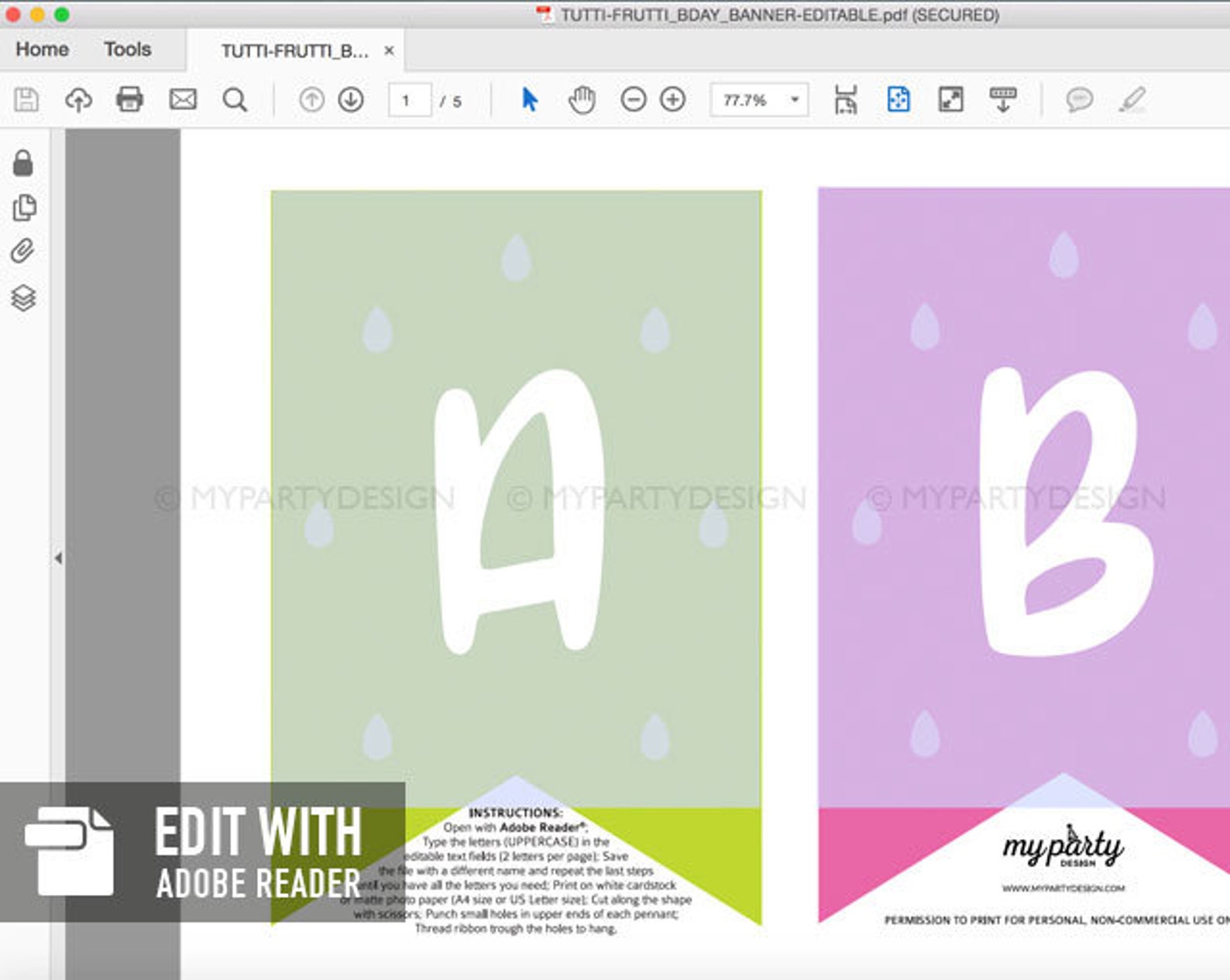 Twotti Frutti Birthday Banner Tutti Frutti Party Decorations - Etsy