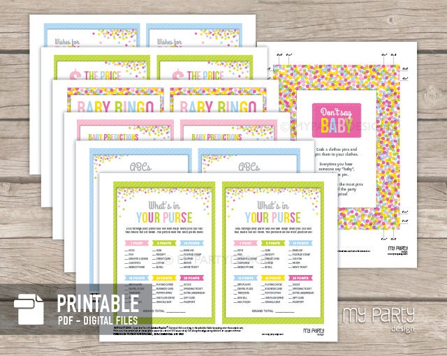 Baby Shower Games Pack Baby Sprinkle Games Bundle Babyshower Etsy