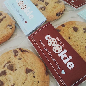 Cookie Party Favors, Cookies and Milk Birthday, Printable Thank you Tags, Treat bag Labels - INSTANT DOWNLOAD - Printable Editable PDF