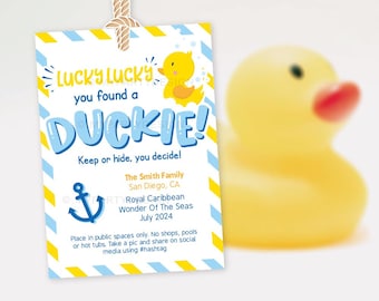 Sie haben eine Duckie Cruise Ducks gefunden Tags für Cruise Rubber Duck Versteckspiel, Cruising Label - INSTANT DOWNLOAD - Printable Editable PDF