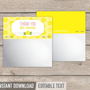 Lemonade Favor Tags, Lemonade Party Decorations, Printable Treat bag Labels INSTANT DOWNLOAD Printable PDF with Editable Text image 2