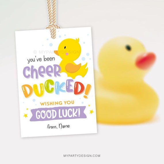 Cheer Duck Tags, You've Been Ducked Tag for Cheerleader Good Luck, Duck  Hiding Game Label INSTANT DOWNLOAD Printable Editable PDF 