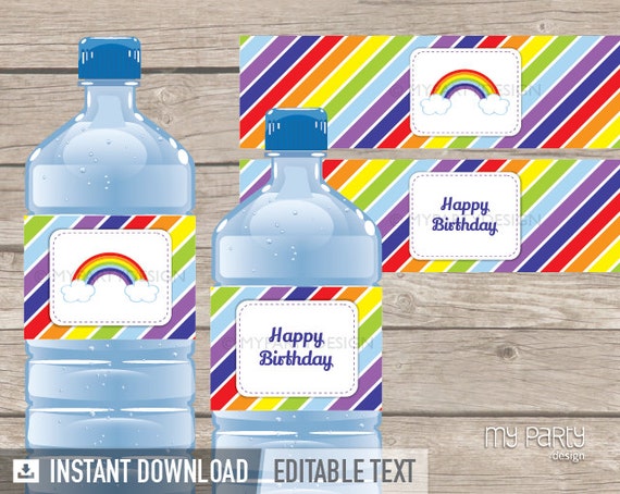 RAINBOW BIRTHDAY PARTY DECORATIONS, INSTANT DOWNLOAD