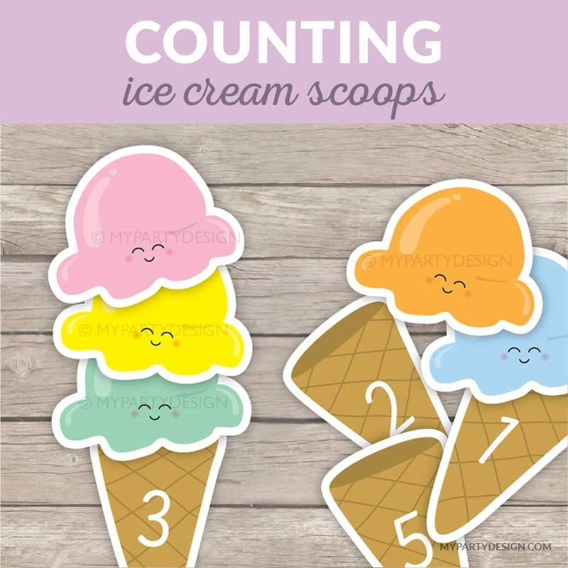 Ice Cream Scoops, Lesson Plans  Ice cream template, Ice cream