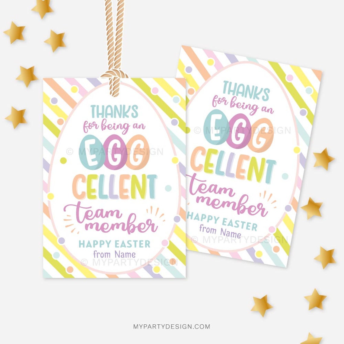 Eggcellent Team Member Easter Tag, Easter Favor Tags for Work, Team ...