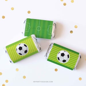 Soccer Party Favors, Mini Chocolate Wrappers, Football Party Decorations, Sports Party Candy Labels - INSTANT DOWNLOAD - Printable PDF