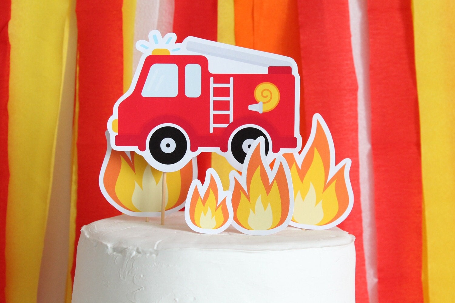 Fire Truck Cake Topper Fireman Party Decorations Firetruck Etsy New Zealand