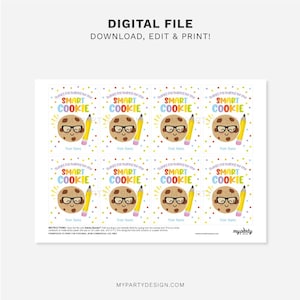 One Smart Cookie Tag, Teacher Appreciation Week Label, School Staff or ...