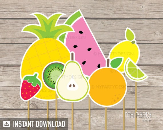 Tutti Frutti Cake Topper, Twotti Frutti Birthday Decorations, Tropical ...