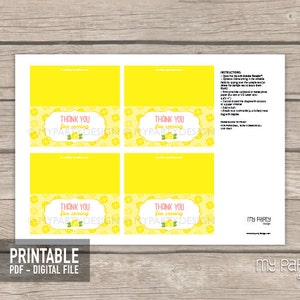 Lemonade Favor Tags, Lemonade Party Decorations, Printable Treat bag Labels INSTANT DOWNLOAD Printable PDF with Editable Text image 3