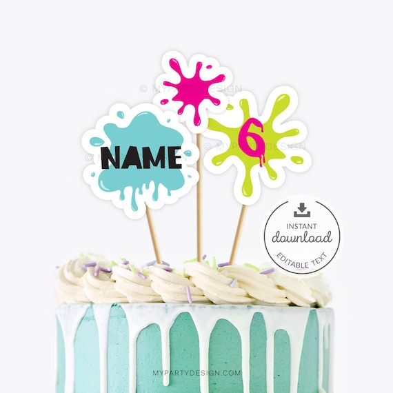 Slime Party Decorations Instant Download Slime Birthday Party